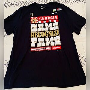 Nike Georgia Bulldogs 'GAME RECOGNIZE FAME' Back2Back Champions Tee Mens 2XL.